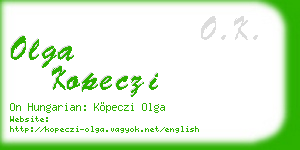 olga kopeczi business card